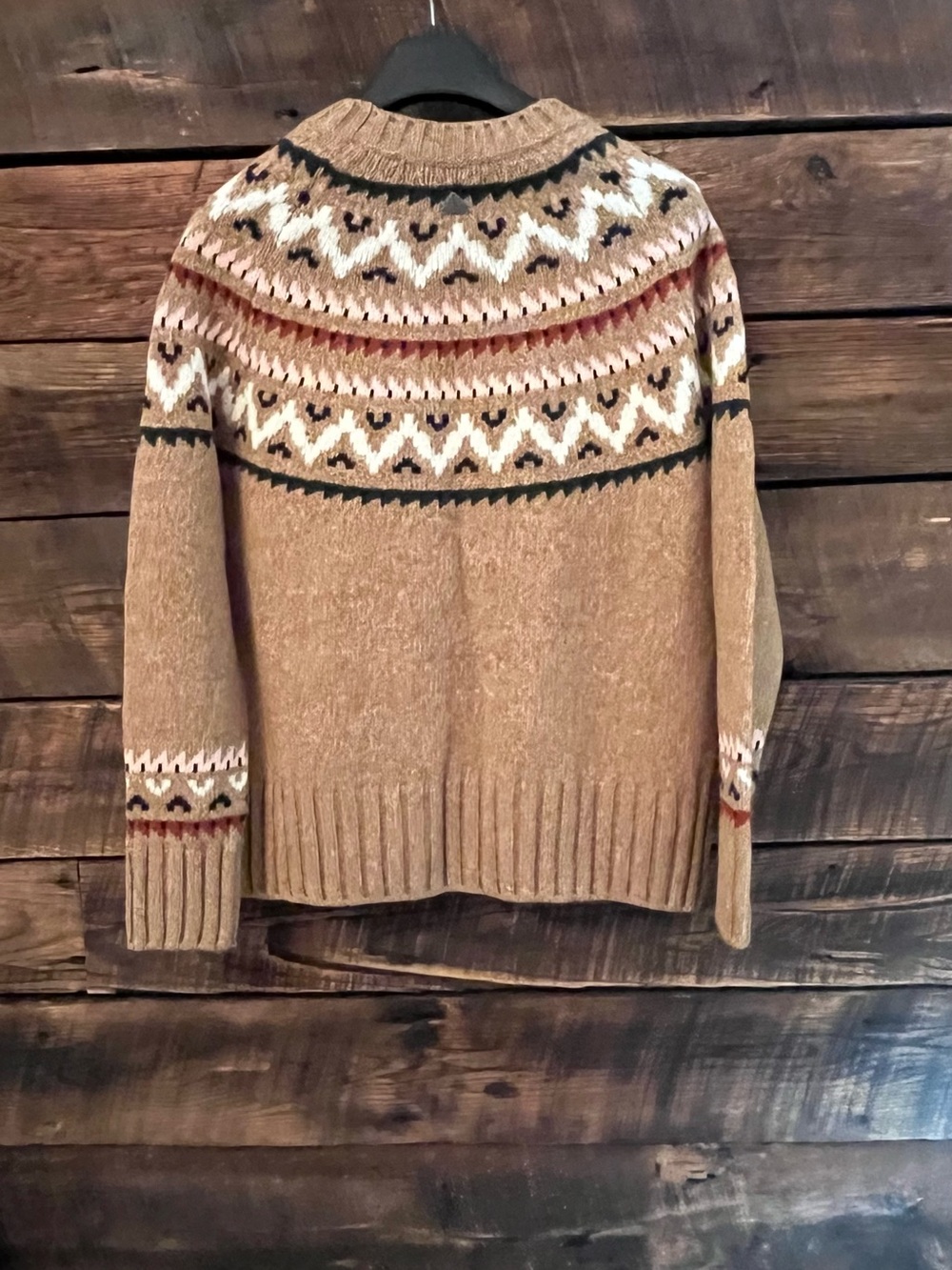 Barbour Langford Knit Sweater Nordic Fair Isle crew neck wool blend Cabincore 6 - Picture 5 of 7